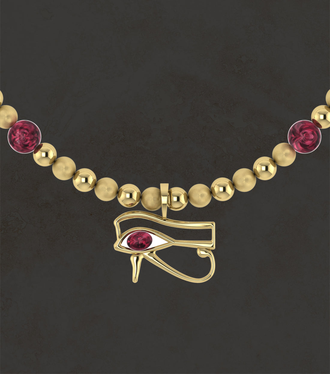 Utchat Pendant (w/ Gold Beads)