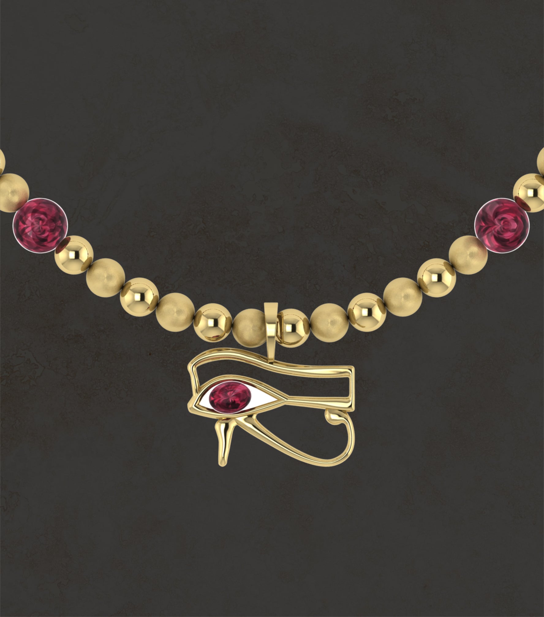 Utchat Pendant (w/ Gold Beads)